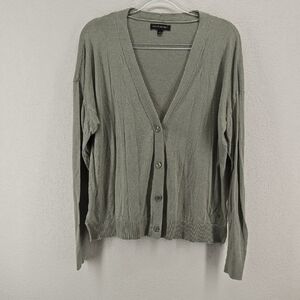 Banana Republic Light Sage Green V-Neck Button Cardigan Size Large